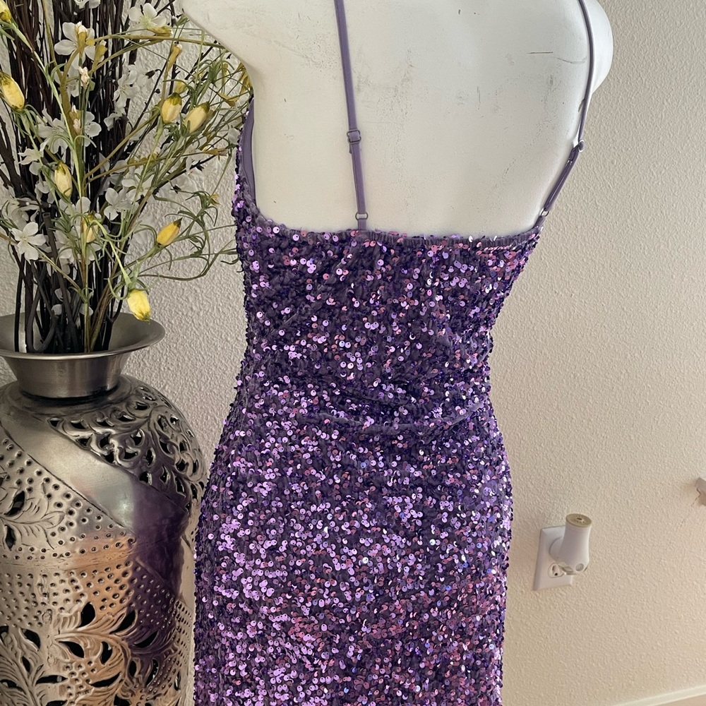 BP Purple Sequin Mini Dress Size Medium. - Picture 9 of 15